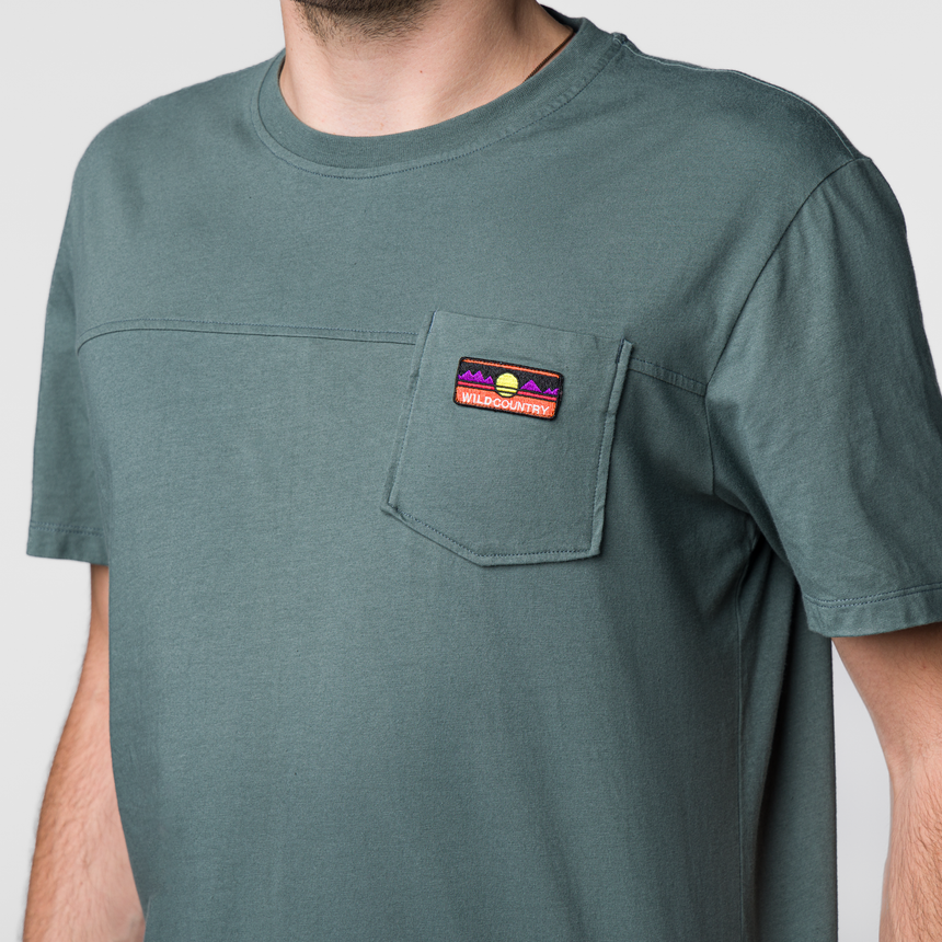 Wild Country Climbing Spotter T-Shirt Man Outdoor Action Marsh - 100% organic cotton