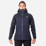 Mountain Equipment Saltoro GORE-TEX Women's Jacket Outdoor Action Skyglow/Cosmos- front fit on model