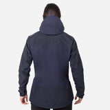 Mountain Equipment Saltoro GORE-TEX Women's Jacket Outdoor Action Skyglow/Cosmos- back fit on model