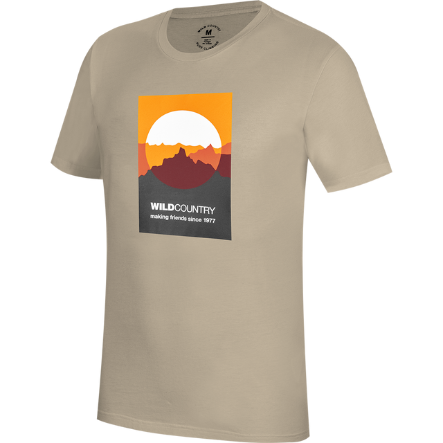 Wild Country Climbing Flow T-Shirt Man Outdoor Action Brindle - Front Angled