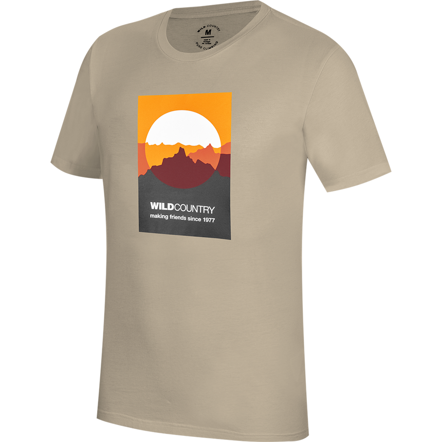 Wild Country Climbing Flow T-Shirt Man Outdoor Action Brindle - Front Angled