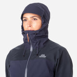 Mountain Equipment Saltoro GORE-TEX Women's Jacket Outdoor Action Skyglow/Cosmos- hood