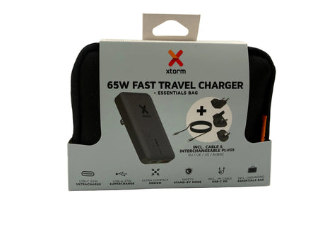 65W Fast Travel Charger packaging with Xtorm logo on a white background