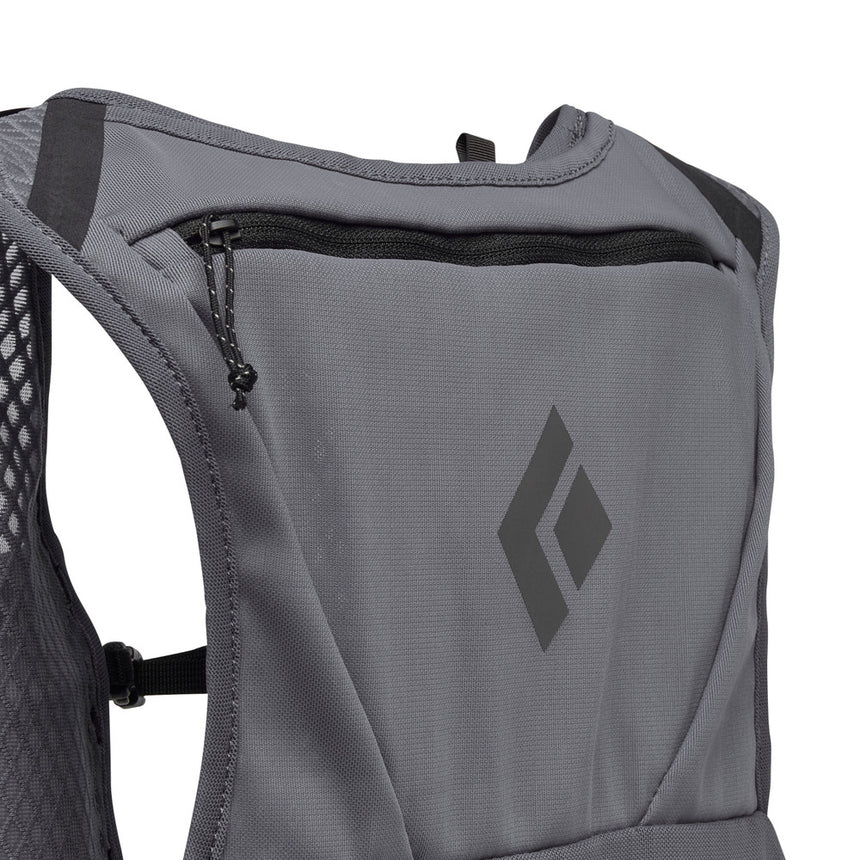 Black Diamond Distance 4 Hydration Vest Outdoor Action Carbon- Back Zip Pocket