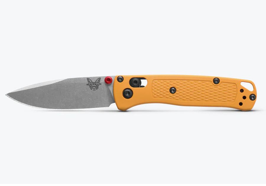 Benchmade Mini Bugout 533-08 Daybreak Grivory folding knife, open side view