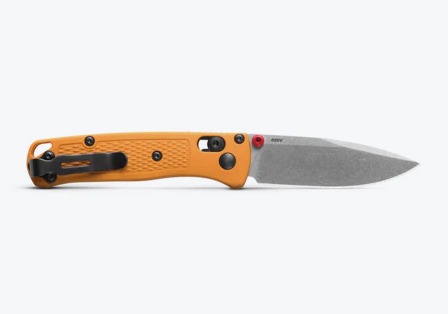 Benchmade Mini Bugout 533-08 Daybreak Grivory folding knife, reverse open view