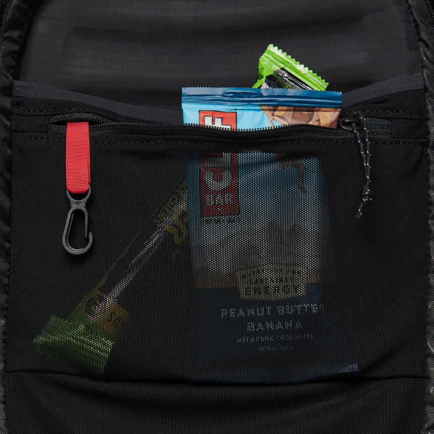 Black Diamond Distance 22 Backpack Outdoor Action- one internal zip pocket with key clip