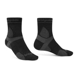 Bridgedale TRAIL RUN Ultralight T2 Merino Sport 3/4 Socks in Black/Grey - side