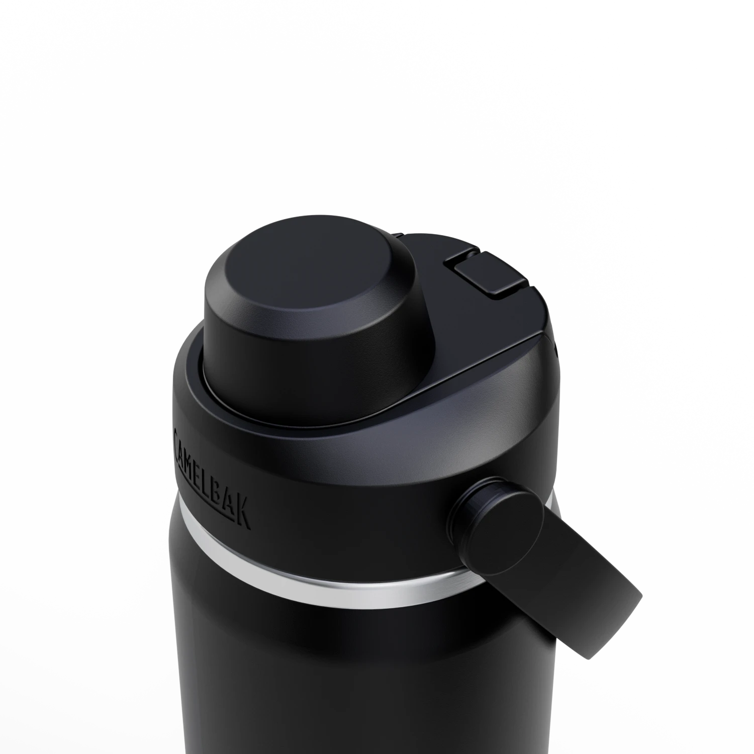 Camelbak Thrive™ Chug 20oz Bottle, Insulated Stainless Steel Outdoor Action Black- Closed Lid
