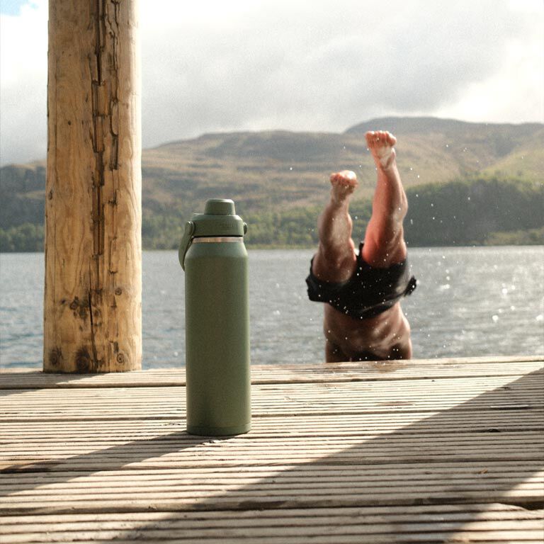 Camelbak Thrive™ Chug 25oz Bottle, Insulated Stainless Steel Outdoor Action Moss - Outdoor View