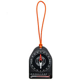 Compass with orange strap on a white background