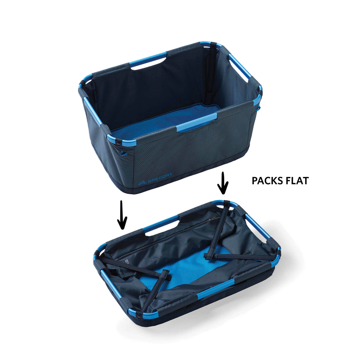 Gregory Alpaca 70L Gear Basket in Slate Blue - Collapsible Design