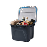 Gregory Alpaca Camp Box 50L in Slate Blue - Open with packed gear inside