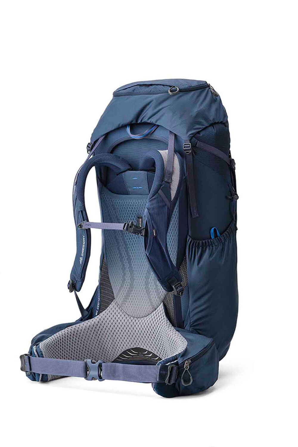 Gregory Baltoro 65L Men's Backpacking Pack in Stellar Blue - On Trail Side View