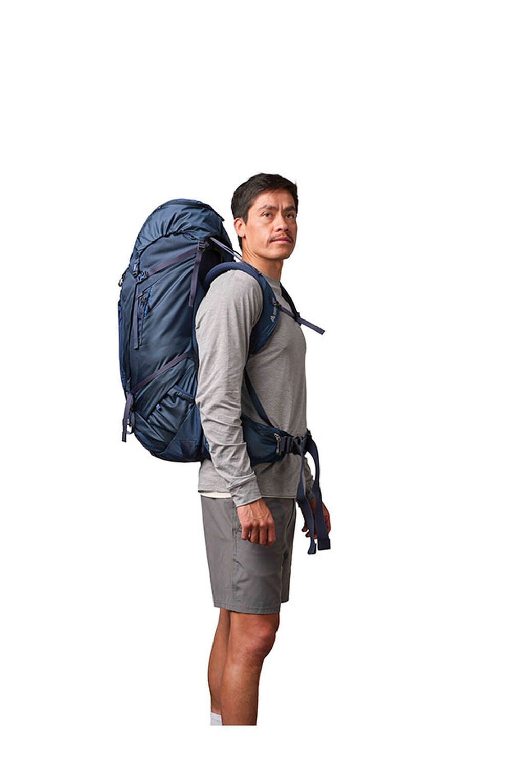 Gregory Baltoro 65L Men's Backpacking Pack in Stellar Blue - SideWinder Holster Detail