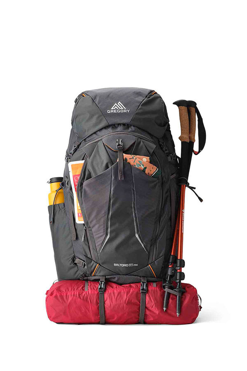 Gregory Baltoro Pro 85L Men's Backpacking Pack in Iron Grey - Side Detail