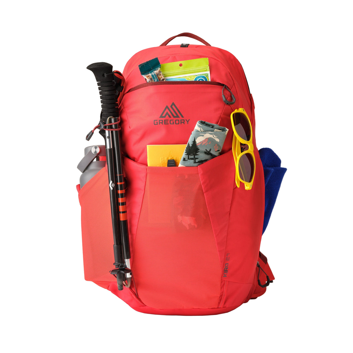 Gregory Kiro 24L Daypack in Lava Red - loaded
