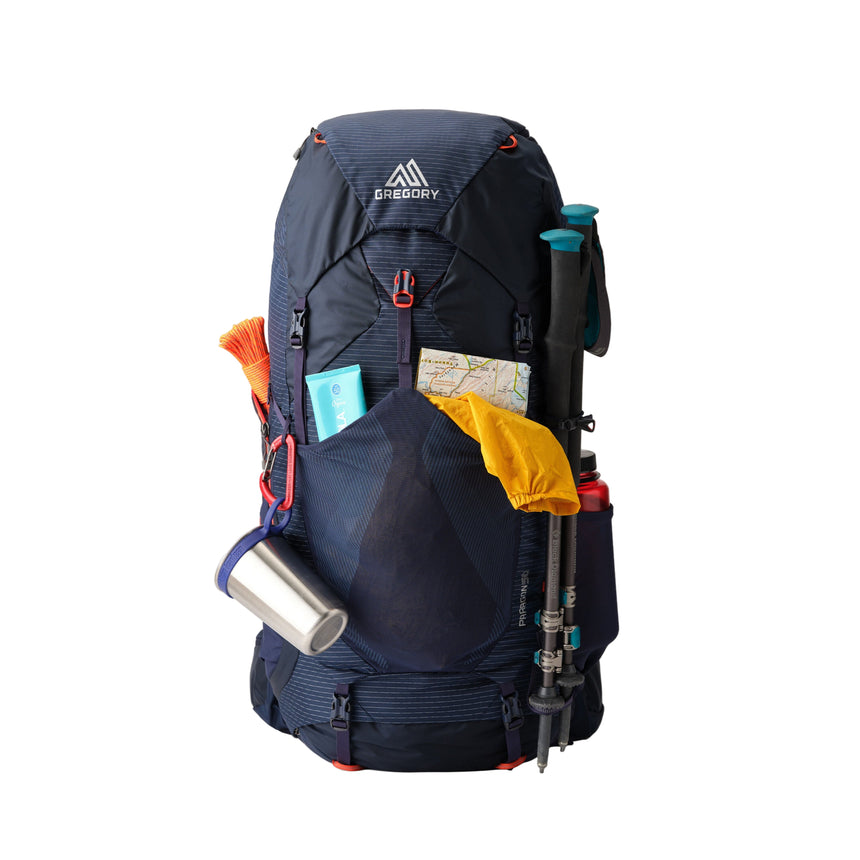 Gregory Paragon 50L Men's Backpacking Pack in Spark Navy - Side Zip Access