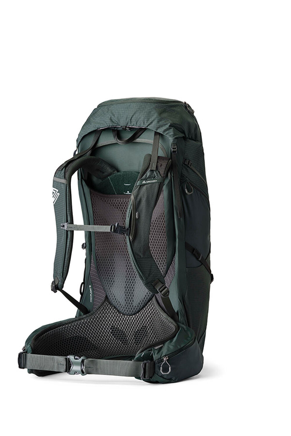 Gregory Paragon 60 Men's Backpacking Pack in Cascade Green - On Model Side View