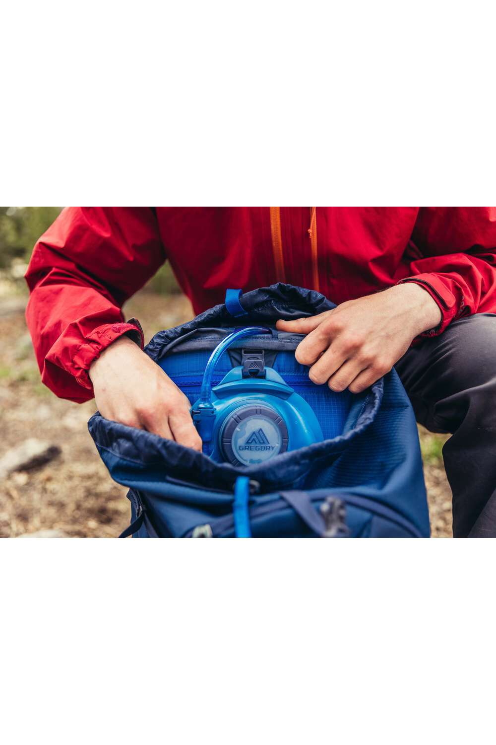 Gregory Zulu 35 Men's Hiking Backpack in Halo Blue - SideWinder Bottle Holster