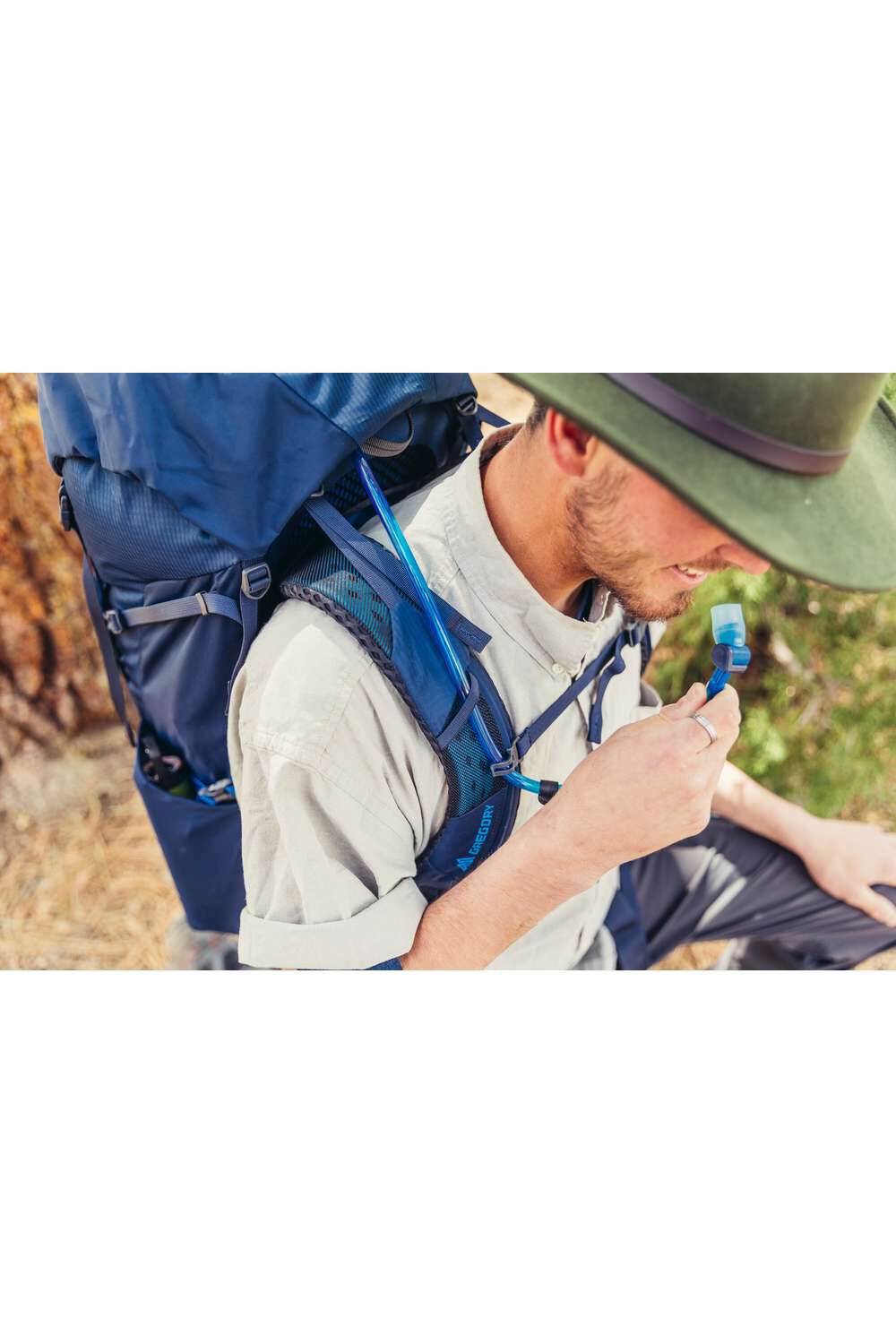 Gregory Zulu 55 Men's Hiking Backpack in Halo Blue - Shoulder Strap Adjustment