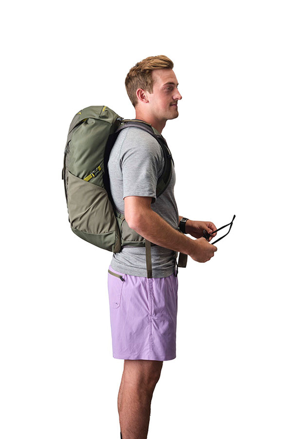Gregory Zulu LT 28 Men's Hiking Backpack in Forage Green - On Model Side View