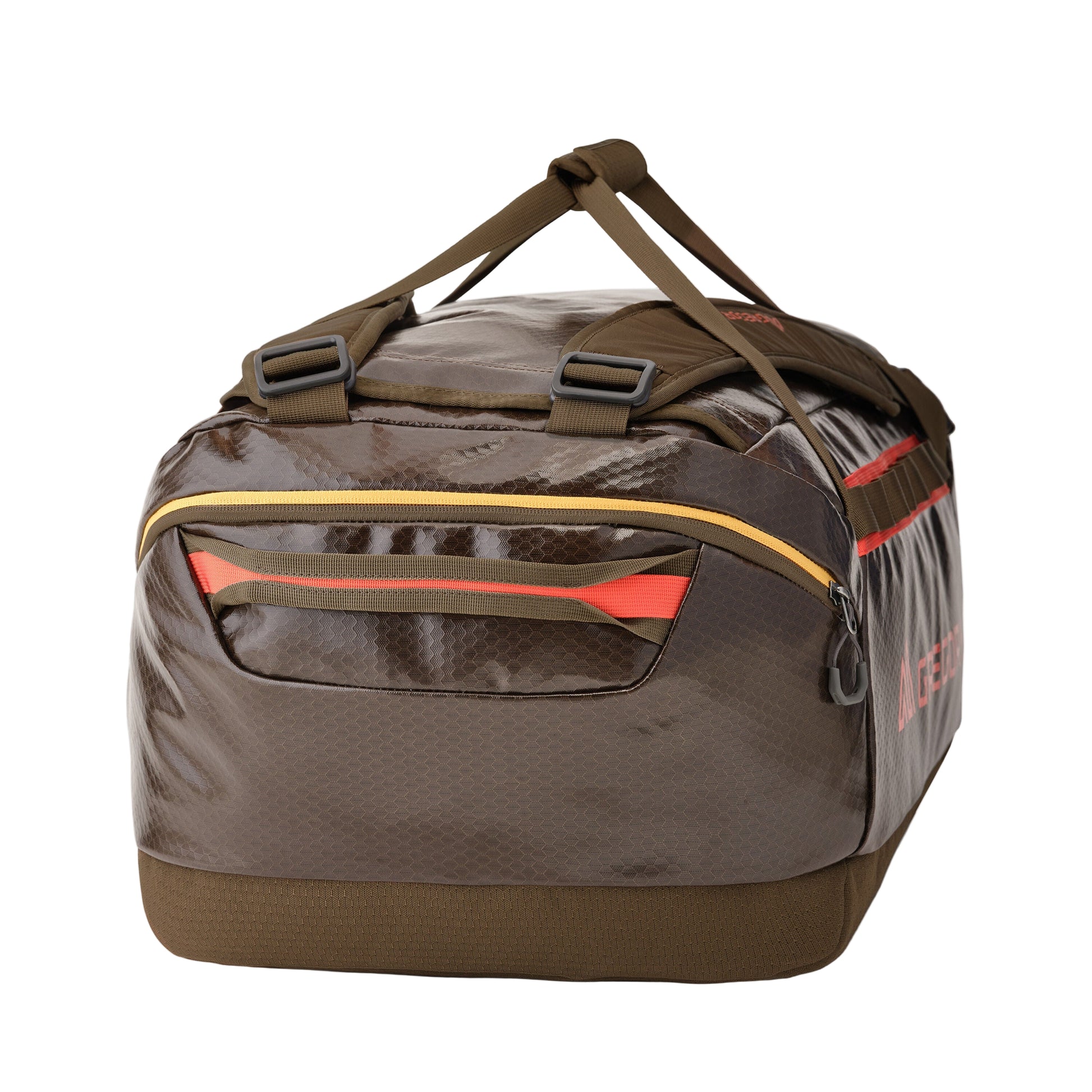 Gregory Alpaca 60L Duffel Bag in Mesa Brown - Side View showing 60L capacity