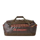 Gregory Alpaca 60L Duffel Bag in Mesa Brown - Straight View with TPU weather-resistant coating