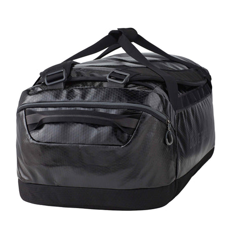 Gregory Alpaca 80L Duffel Bag in Obsidian Black - Side View showing 80L capacity and removable straps