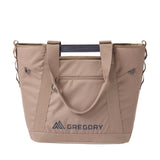 Gregory Alpaca Utility Tote 35L in Mirage Tan - Front View with aluminium handles