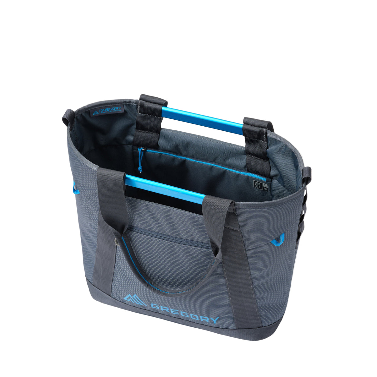 Gregory Alpaca Utility Tote 35L in Slate Blue - Angled View showing structured design
