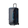 Gregory Alpaca Wheeled Duffel 100L in Slate Blue - Front View with polycarbonate bottom shell