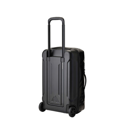 Gregory Alpaca Wheeled Duffel 40L in Obsidian Black - Back View showing weatherproof hybrid construction