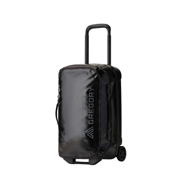 Gregory Alpaca Wheeled Duffel 40L in Obsidian Black - Front View carry-on size with telescoping handle