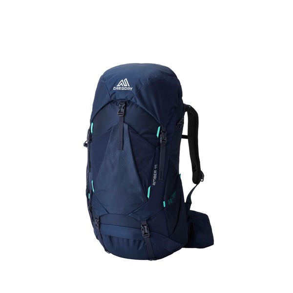 Gregory Amber 44L Women's Backpack in Arctic Navy - Front View showing adjustable straps and mesh pockets