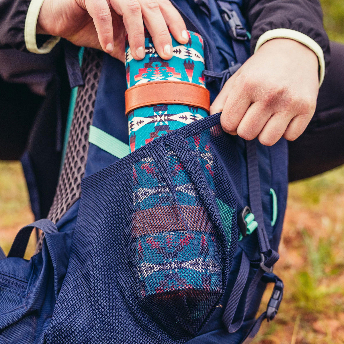 Gregory Amber 44 Dual-Side Durable Mesh Pockets with compression straps for water bottles and gear