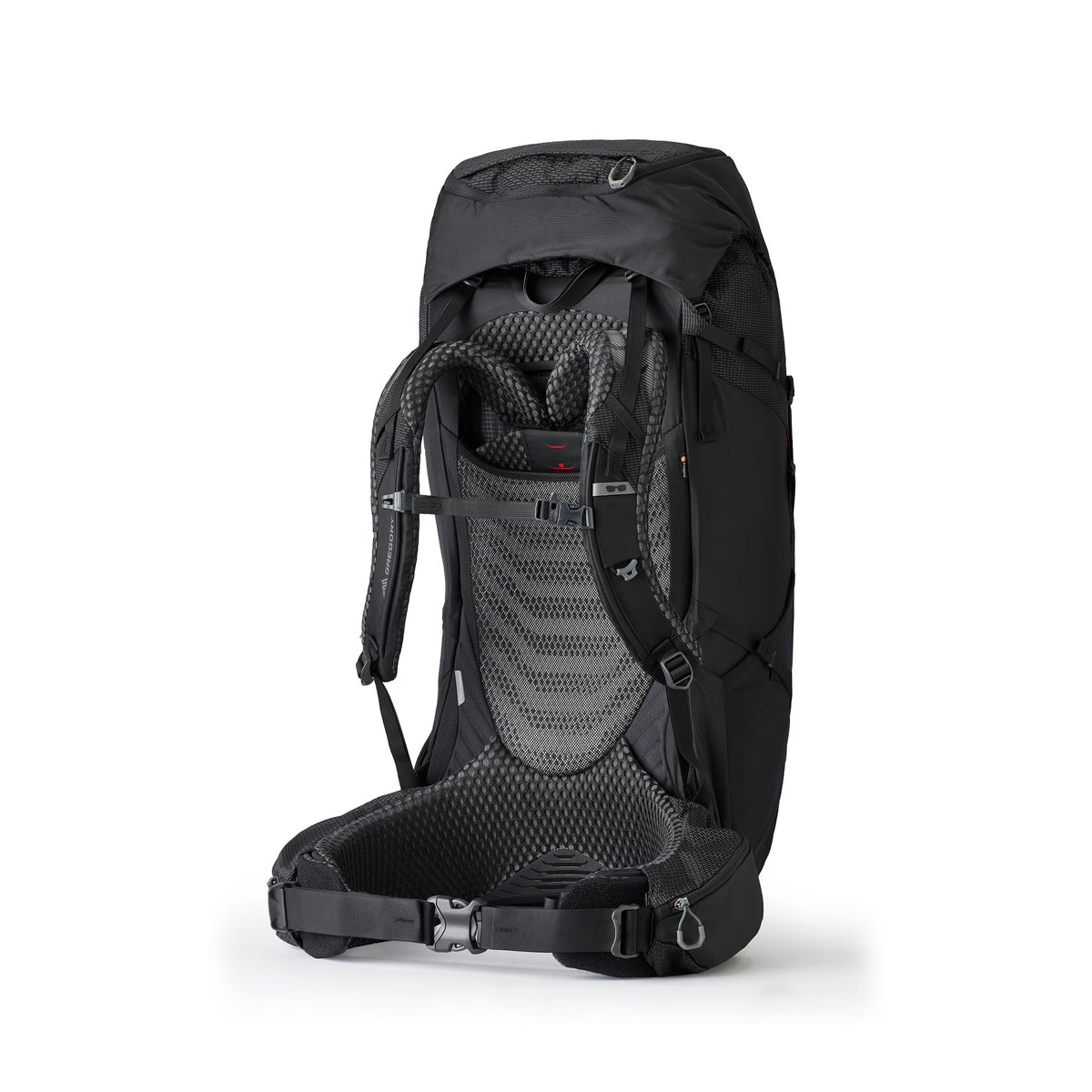 Gregory Baltoro 85 Pro RC 85L in Lava Black - Back View showing AirCushion breathable backpanel and perimeter frame