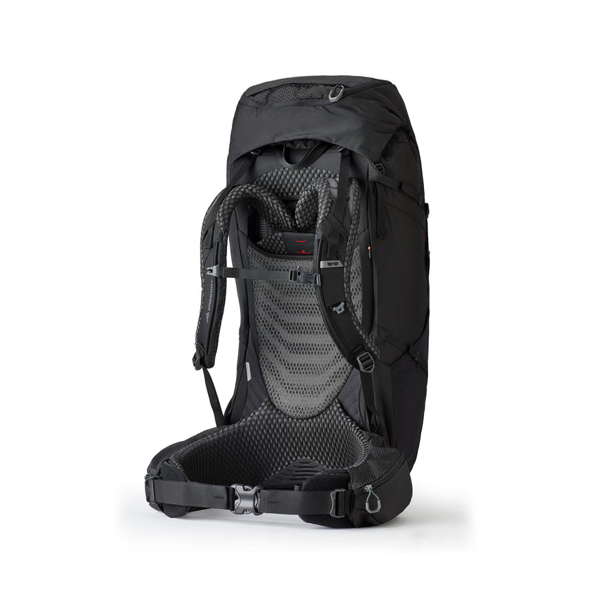 Gregory Baltoro 85 Pro RC 85L in Lava Black - Back View showing AirCushion breathable backpanel and perimeter frame