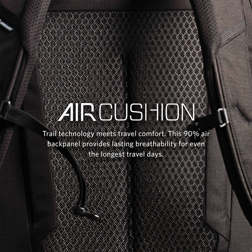 Gregory Border 30L AirCushion Mesh Backpanel - over 90% air for maximum breathability on travel days