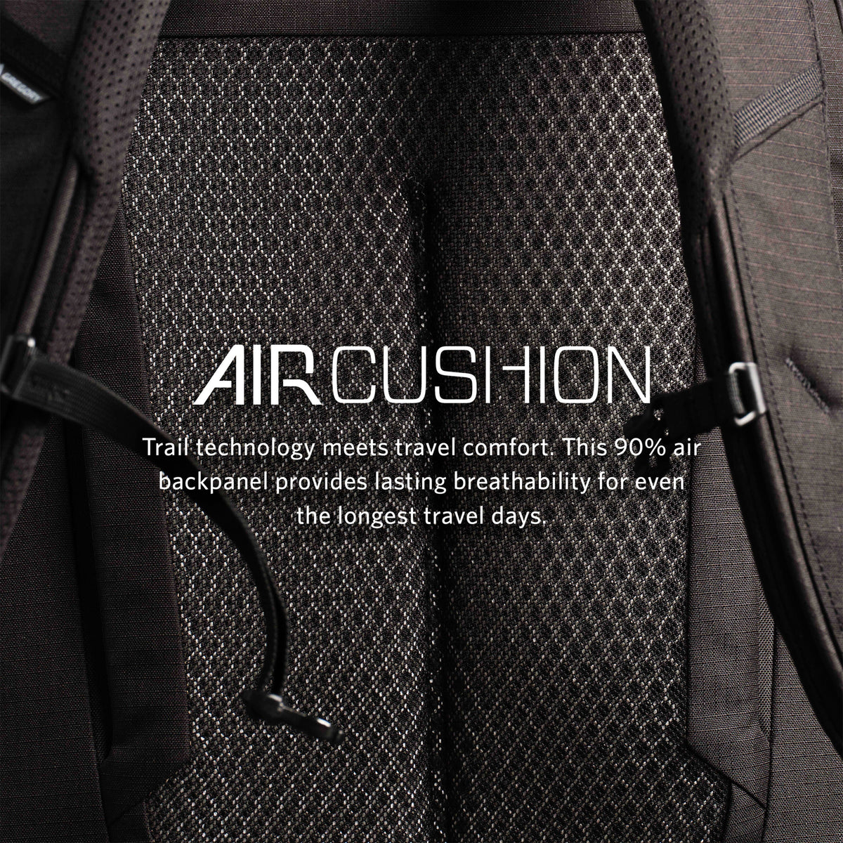Gregory Border 50 + 15 AirCushion Mesh Backpanel - over 90% air for maximum breathability on travel days