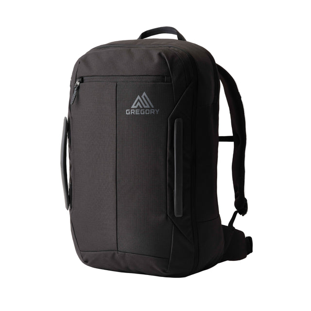 Gregory Border Carry-On 40L in Black Lichen - Front View with AirCushion mesh backpanel