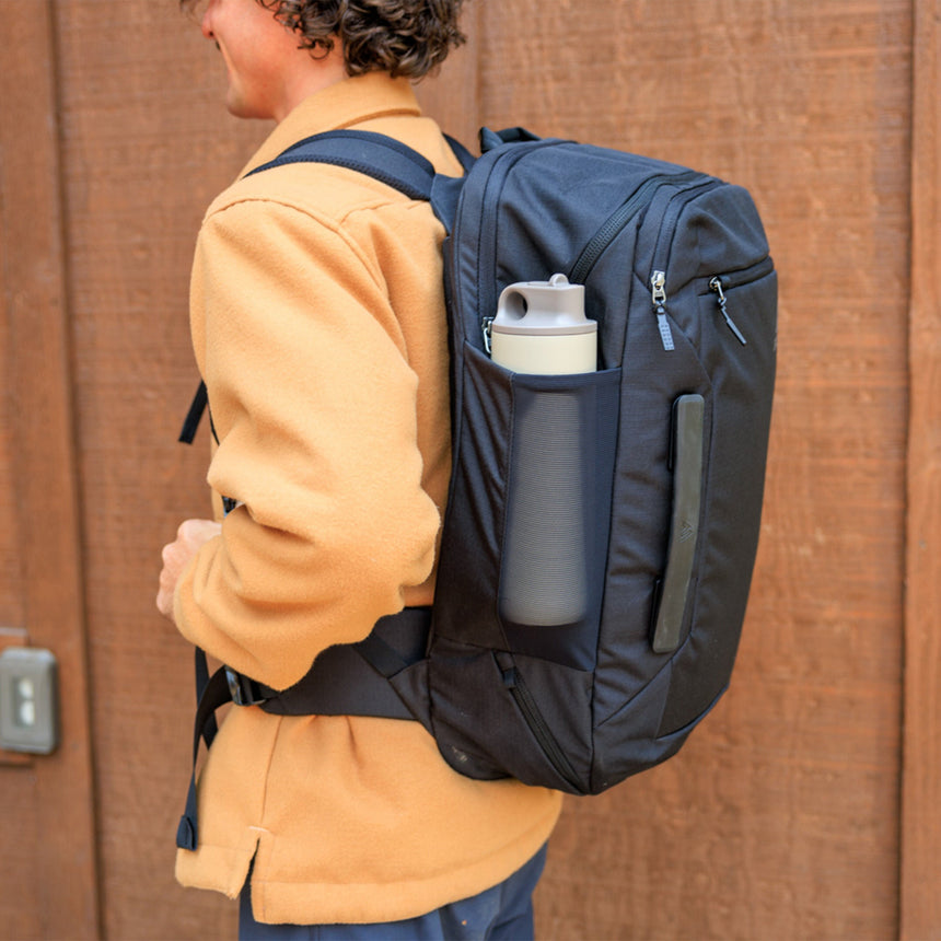 Gregory Border Carry-On 40L Side Stretch Mesh Water Bottle Pocket - easy access for hydration on the go
