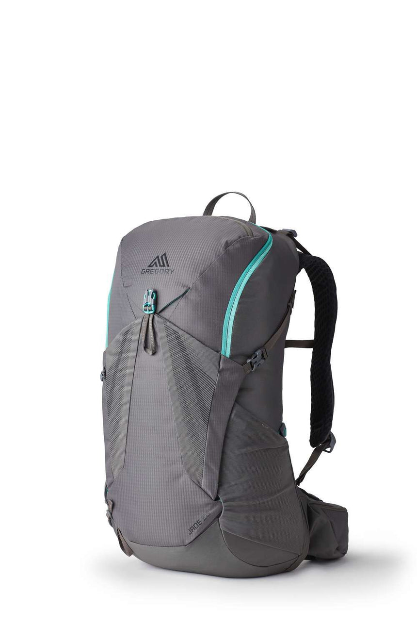 Gregory Jade 28L Women's Backpack in Mist Grey - Front View with women-specific geometry
