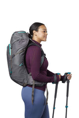 Gregory Jade 33L Side View - showing trekking pole attachments and stretch mesh pockets