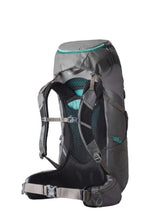 Gregory Jade 53L Women's Backpack in Mist Grey - Back View showing perimeter frame and mesh ventilation