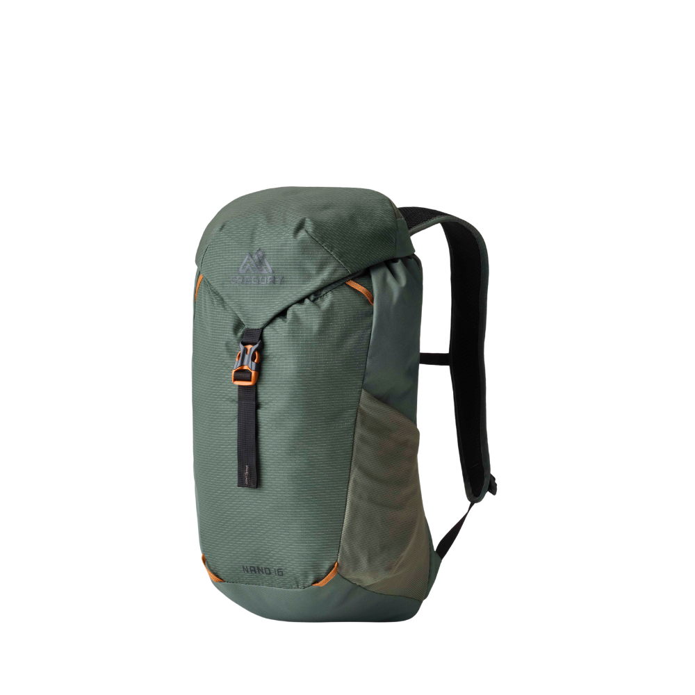 Gregory Nano 16L Daypack in Terrain Green - Front View with colourful energetic design