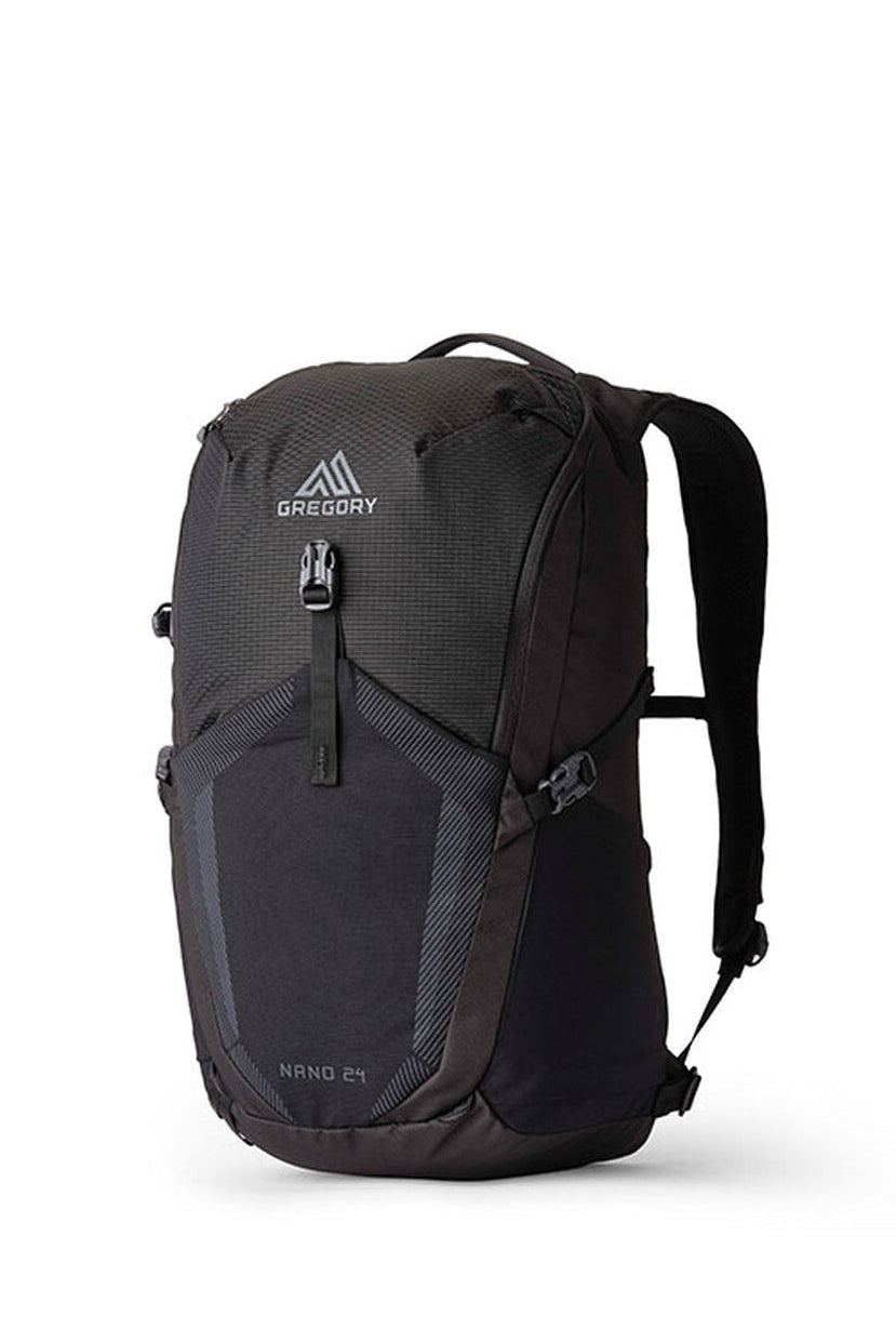 Gregory Nano 24L Daypack in Optic Black - Front View with front stretch mesh pocket