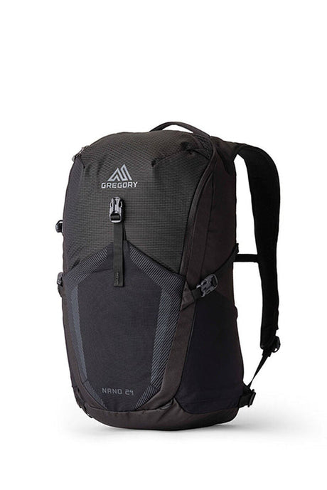 Gregory Nano 24L Daypack in Optic Black - Front View with front stretch mesh pocket