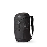 Gregory Nano 28L Daypack in Optic Black - Front View with trekking pole attachments