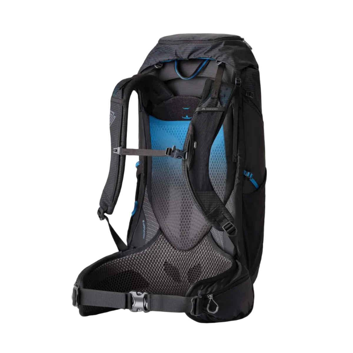 Gregory Paragon 40L Men's Backpack in Alpine Black - Back View showing AirCushion mesh backpanel